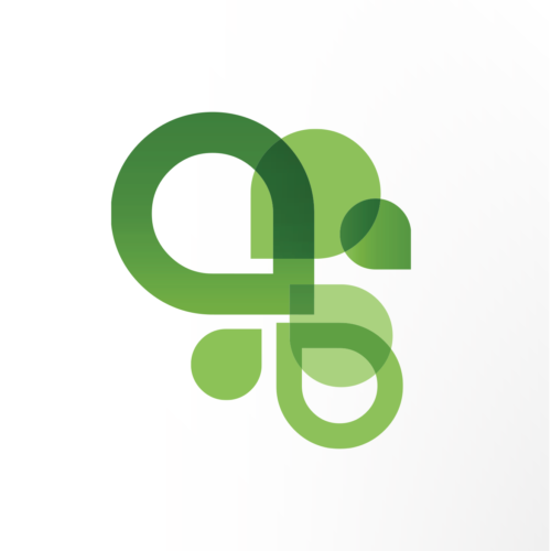 Asheville transit system branding green leaf shaped logo graphic on white background